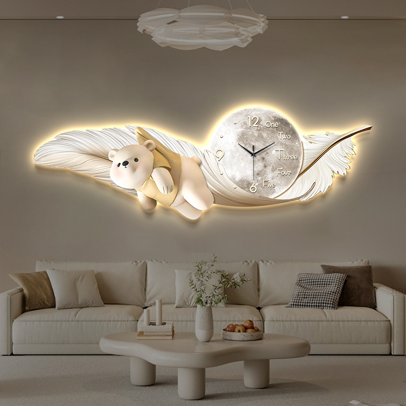 Interior Design Luxury House - 럭셔리 대형 벽시계 온도 날짜 표시