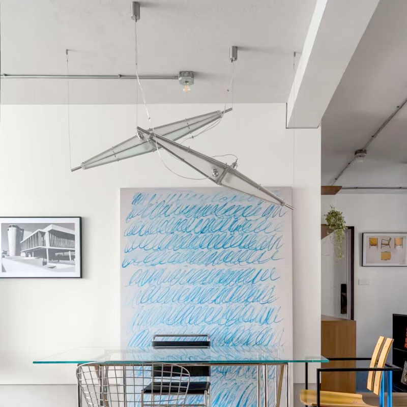 LED 유리 샹들리에 미니멀리스트 디자인 실버 아트 장 - Interior Design Hall 리뷰 및 가격