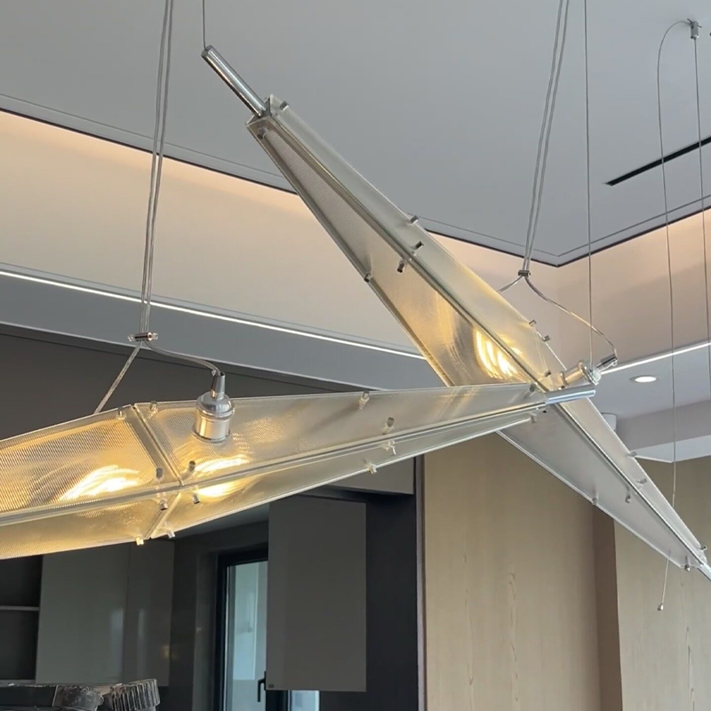 LED 유리 샹들리에 미니멀리스트 디자인 실버 아트 장 - Interior Design Hall 리뷰 및 가격