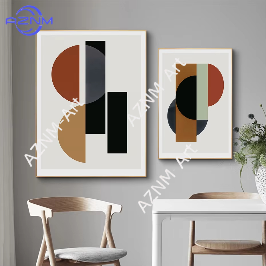 1/2pcs 추상 기하학적 모양 스칸디나비아 캔버스 회 - Interior Design Scandinavian 리뷰 및 가격