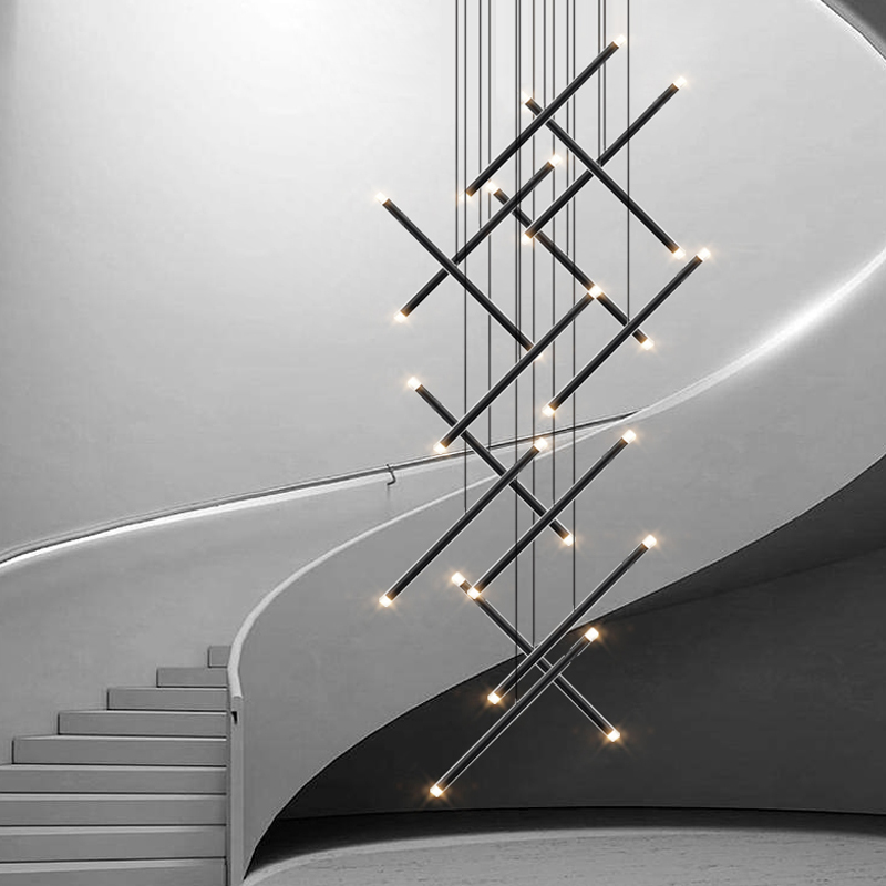 모던 LED 계단 샹들리에, 디자이너 거실 샹들리에,  - Interior Design Hall 리뷰 및 가격