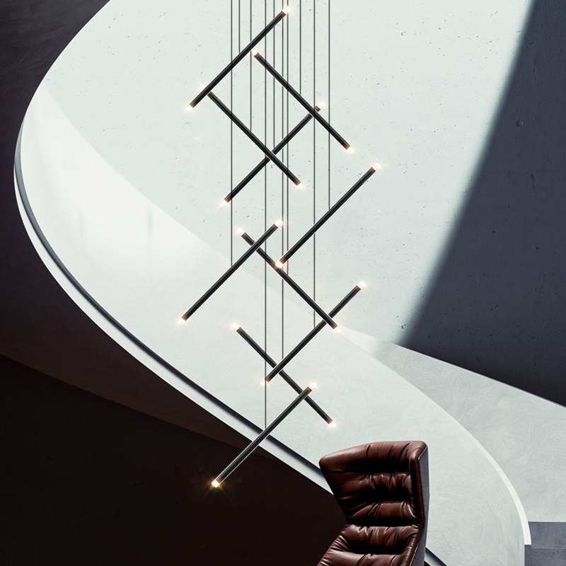 모던 LED 계단 샹들리에, 디자이너 거실 샹들리에,  - Interior Design Hall 리뷰 및 가격